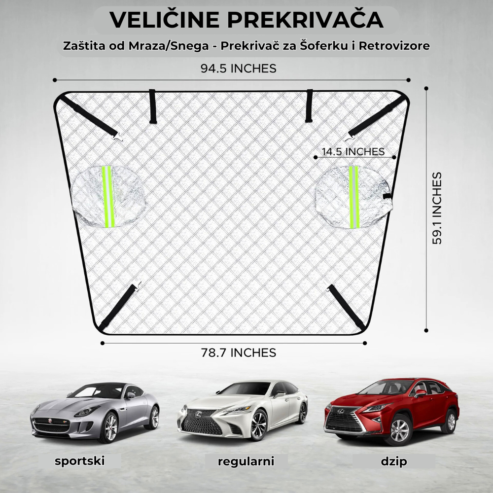 Zaštita od Mraza/Snega - Prekrivač za Šoferku i Retrovizore